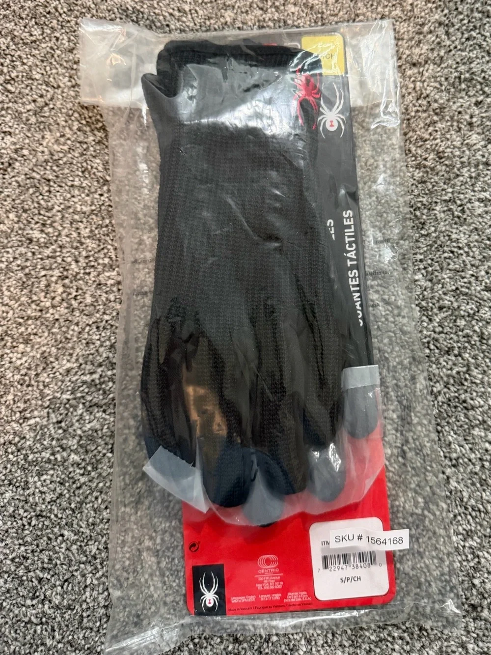 NWT 2pr Spyder Core Conduct Gloves Women's Sz S Touchscreen Compatible Black